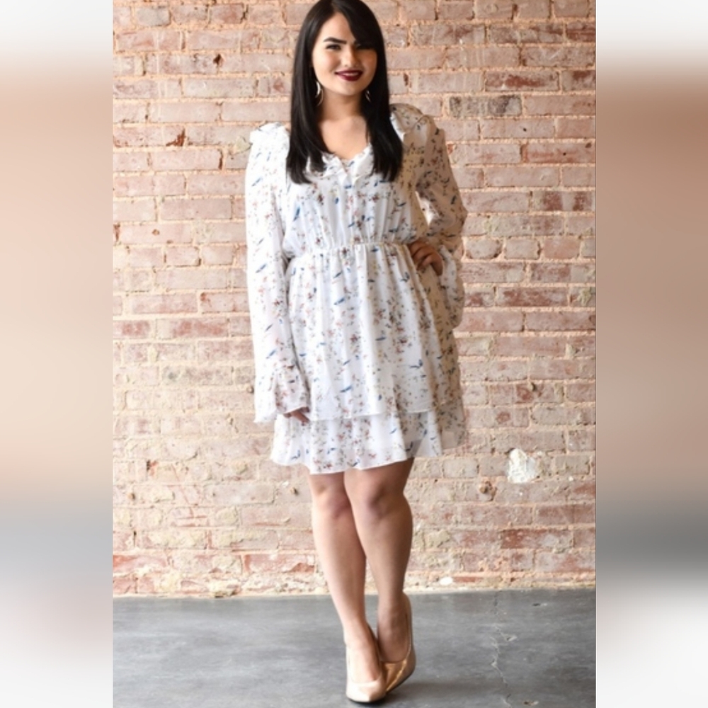 Floral White Dress